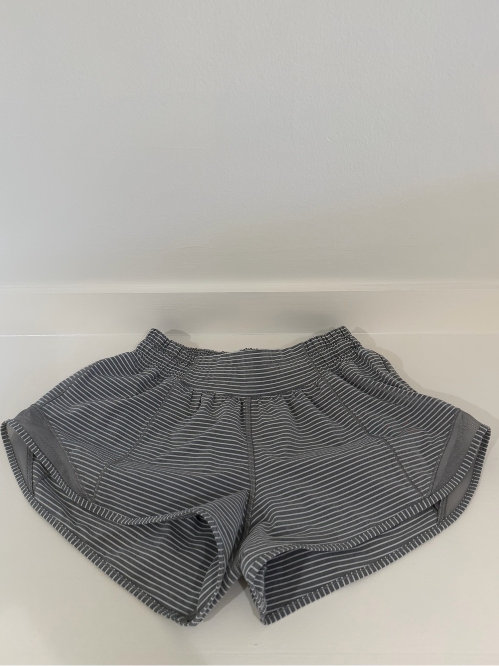 Lululemon Gray Striped Women’s Athletic Shorts (size 4)